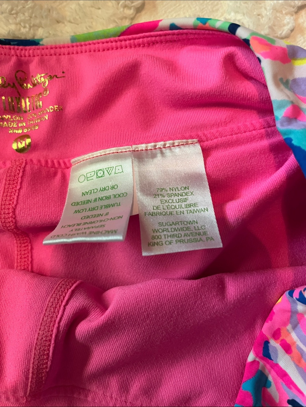 Lilly Pulitzer Blue Teal Pink Floral Ruffle Skort. Great condition size M - Picture 3 of 5